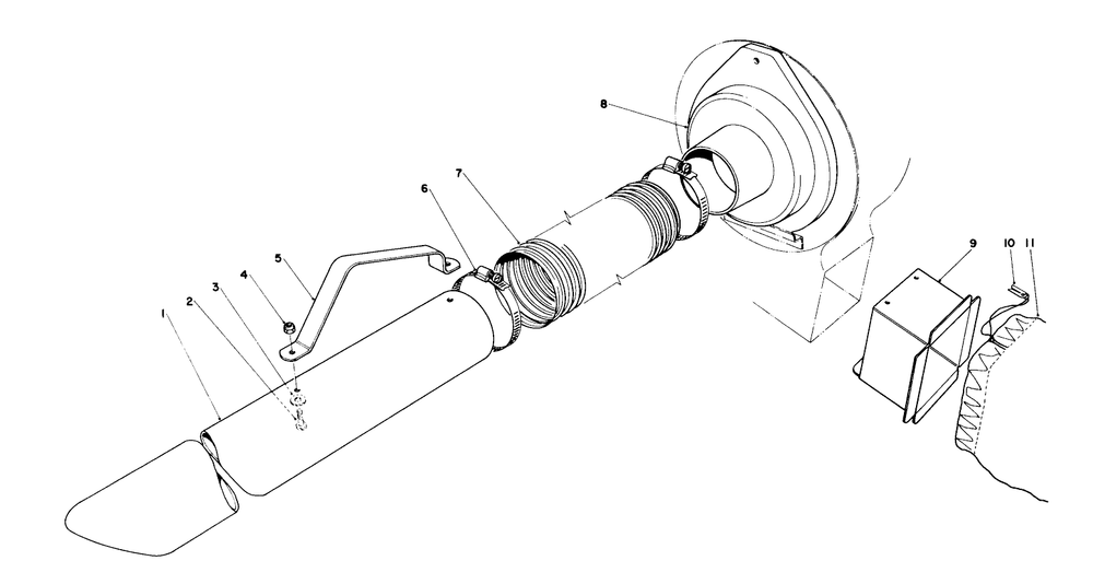 Blower Bagging Kit (5 Hp Blower) Diagram and Parts List for 59084 3000001 - 3999999 Toro Leaf Blower / Vacuum