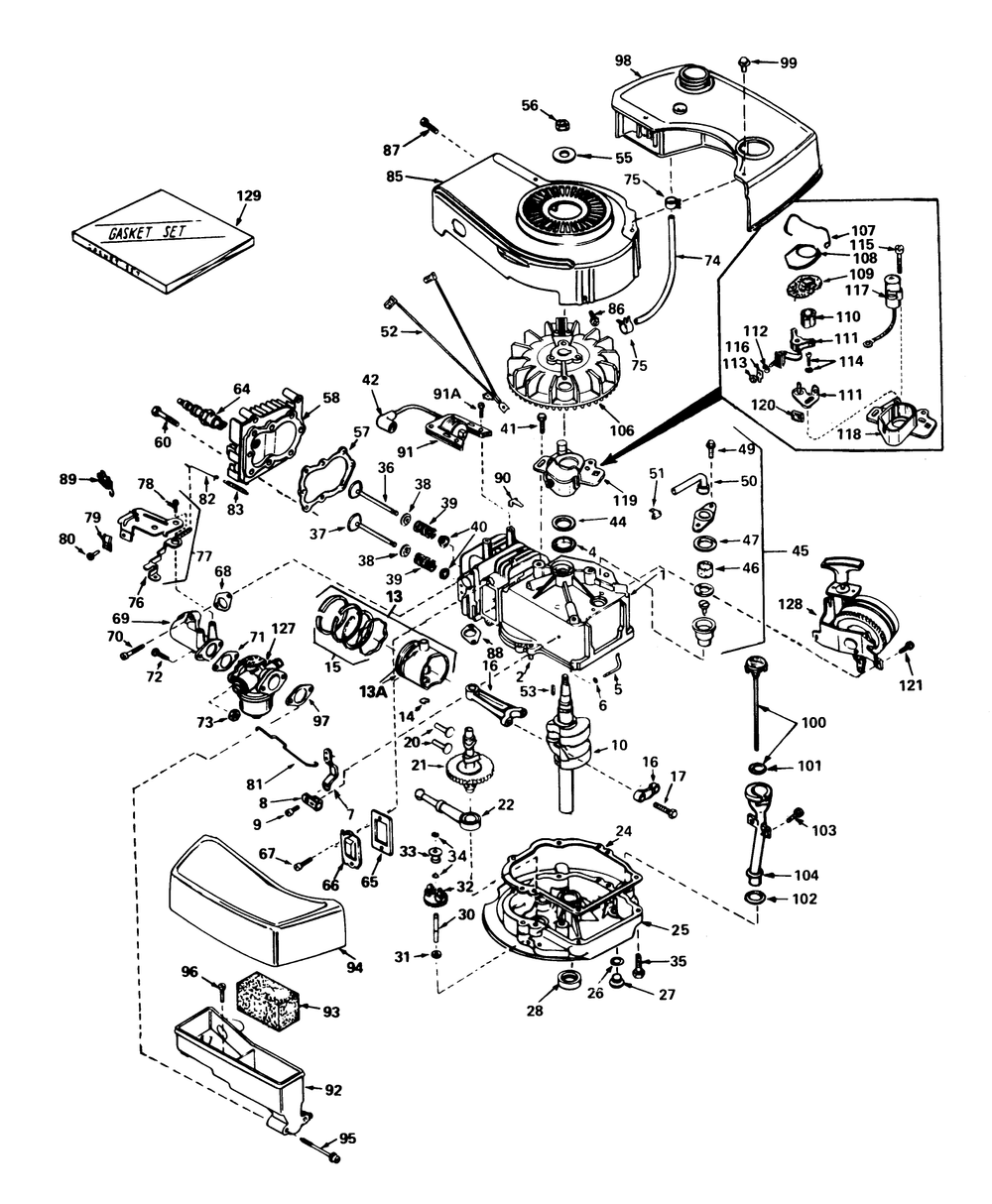 Engine Tecumseh Model No. Tnt 100-10068c Diagram and Parts List for 20758 0000001 - 0999999 Toro Lawn Mower