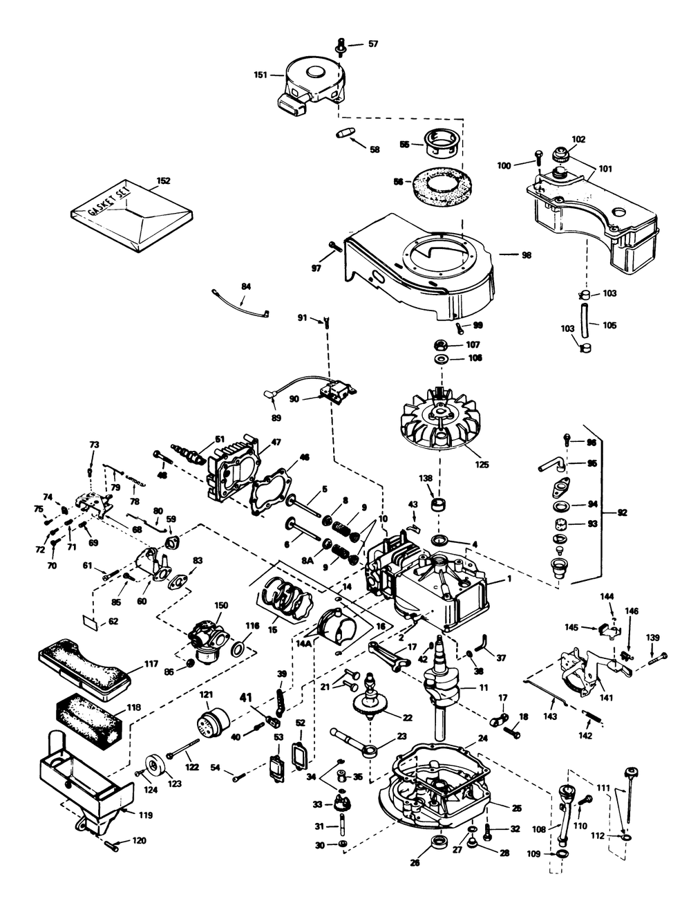 Engine Tecumseh Model No. Tvs100-44001 (Continued) (Used On Units With Serial No. 7000001-7001847) Diagram and Parts List for 16775 7000001 - 7999999 Toro Lawn Mower