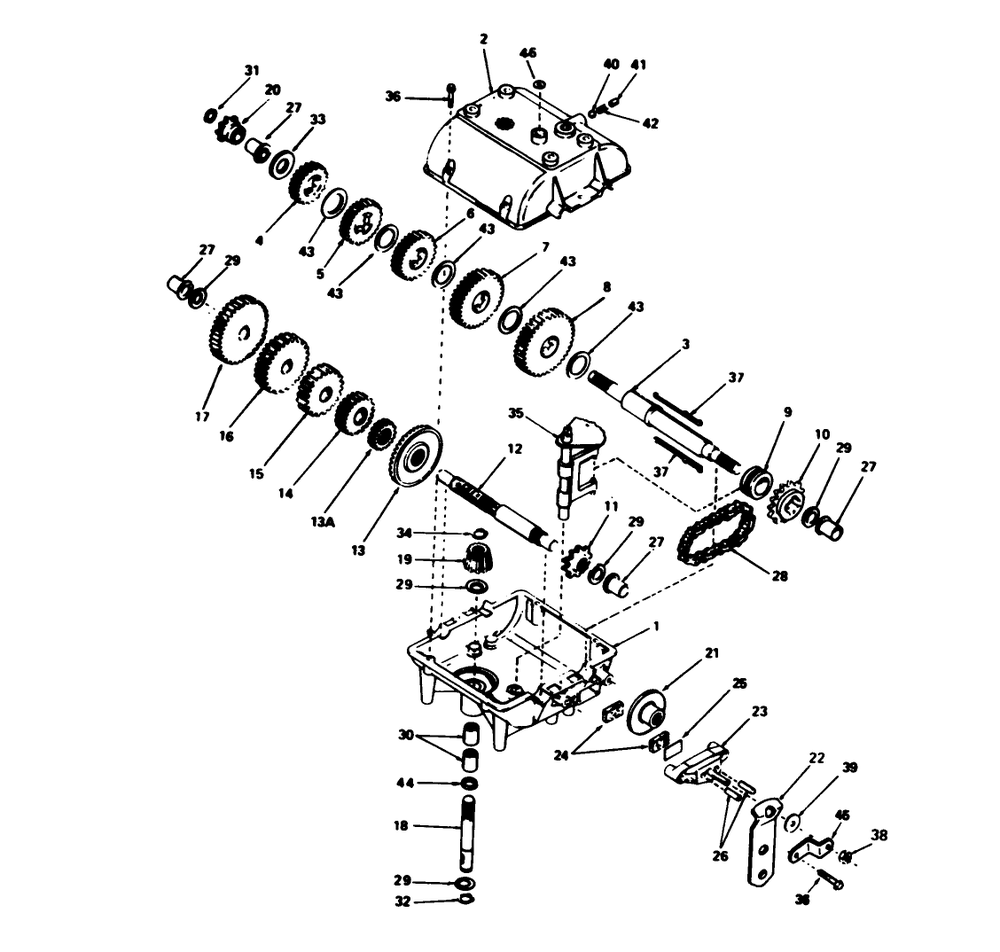 Transmission Peerless Model 770a Diagram and Parts List for 56176 1000001 - 1999999 Toro Lawn Tractor