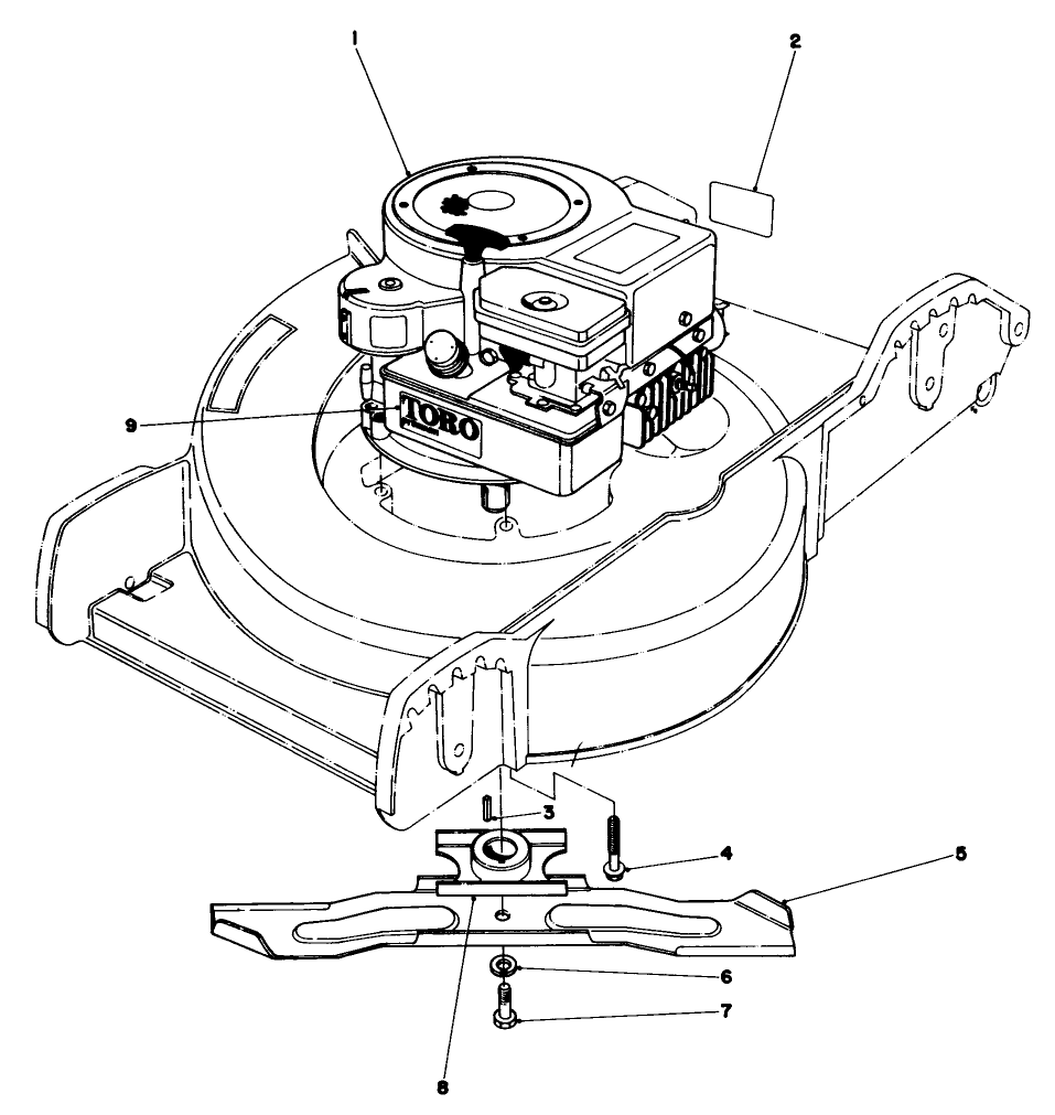 Engine Assembly Diagram and Parts List for 20698 1000001 - 1999999 Toro Lawn Mower