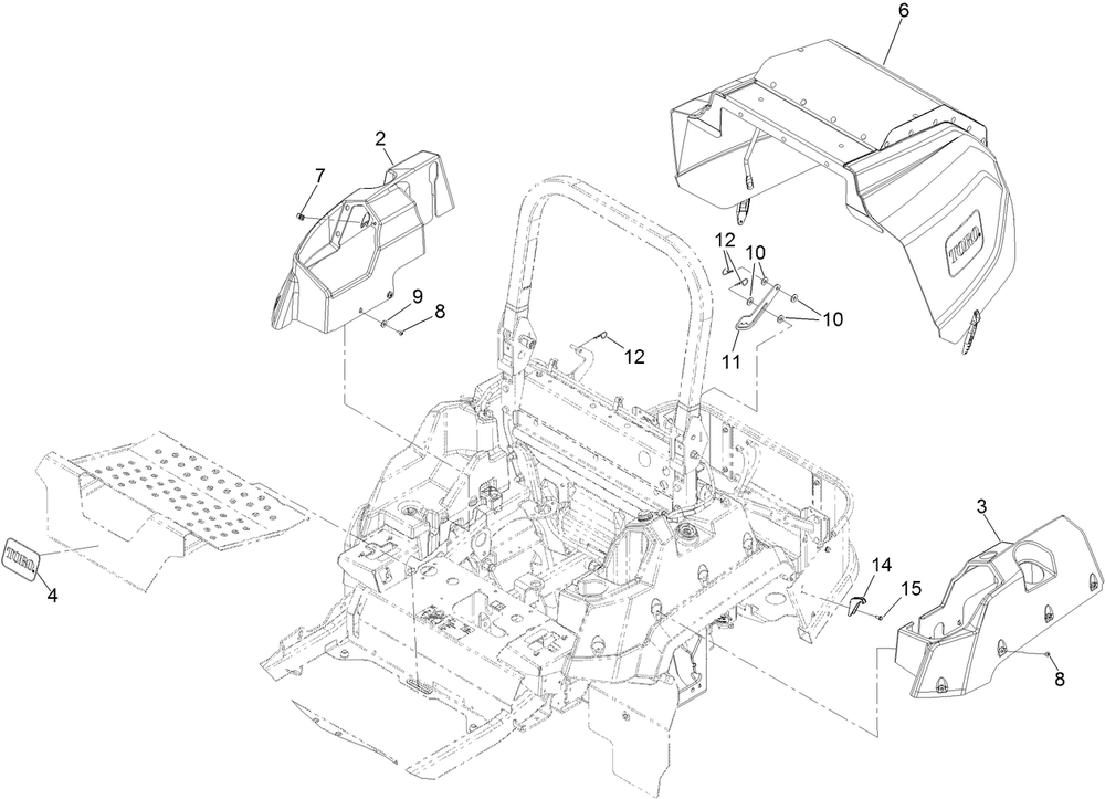 Hood And Cover Assembly Diagram and Parts List for 72028 412410000 - 412699999 Toro Lawn Tractor