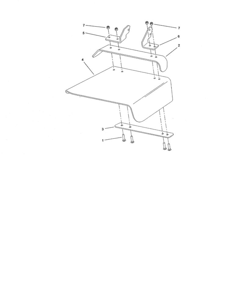 Rubber Deflector Assembly Diagram and Parts List for 74264 260000001 AND UP Toro Lawn Mower