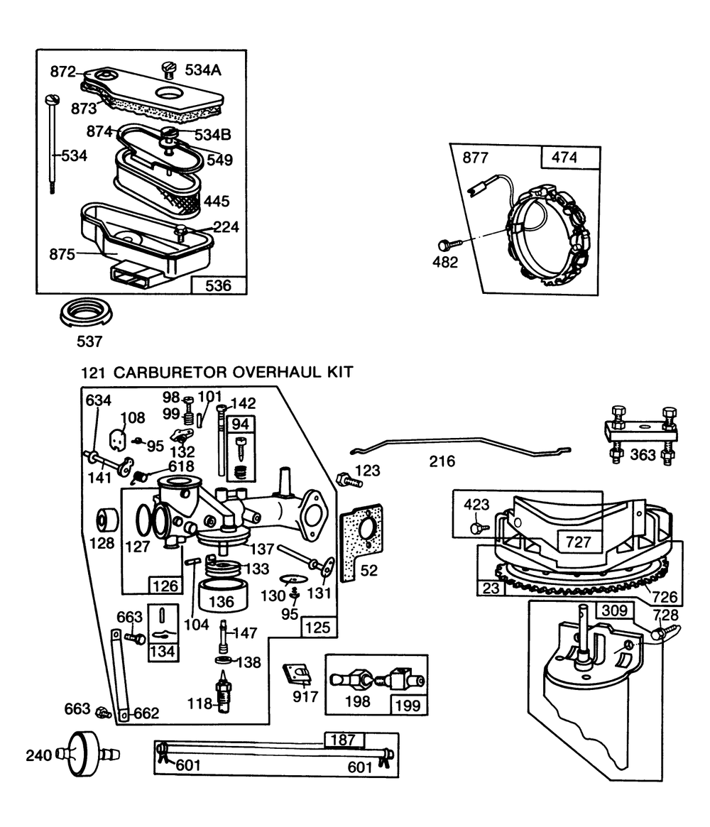 Engine Briggs & Stratton Model 253707-0157-01 (Continued) Diagram and Parts List for 57357 4000001 - 4999999 Toro Lawn Tractor