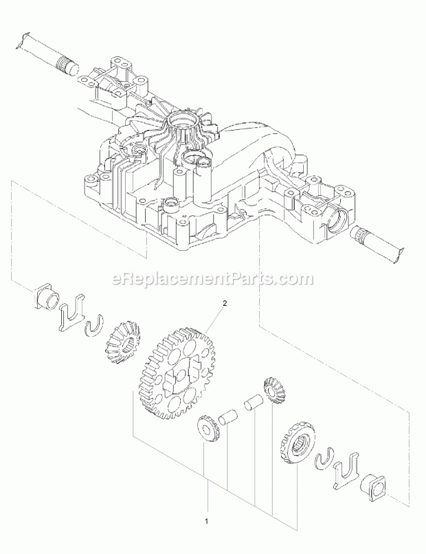 Differential Gear Assembly Transmission Assem Diagram and Parts List for 74585 316000001-316999999 Toro Lawn Mower