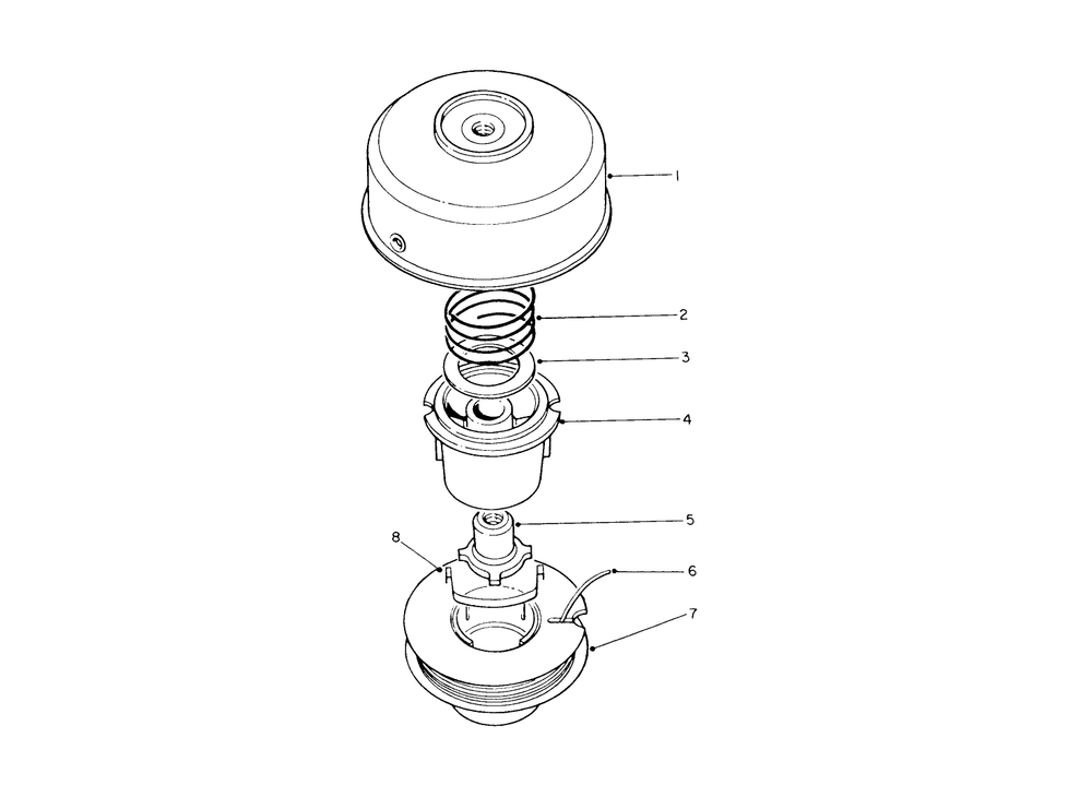 Single Line Bump & Feed Cutter Head Diagram and Parts List for 51675 1000001 - 1999999 Toro Trimmer
