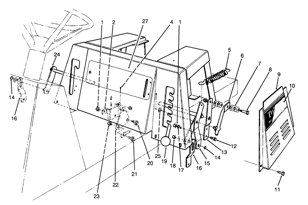 Linkage Assembly Diagram and Parts List for 70142 59000001 - 59999999 Toro Lawn Tractor