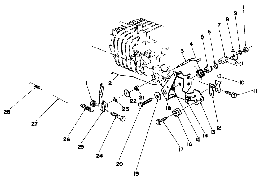 Governor Assembly Diagram and Parts List for 22025 5000001 - 5999999 Toro Lawn Mower