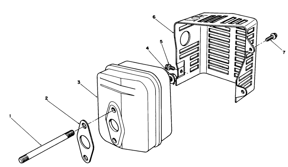 Muffler Assembly (Model No. Vmg6) Diagram and Parts List for 20626C 7000001 - 7999999 Toro Lawn Mower