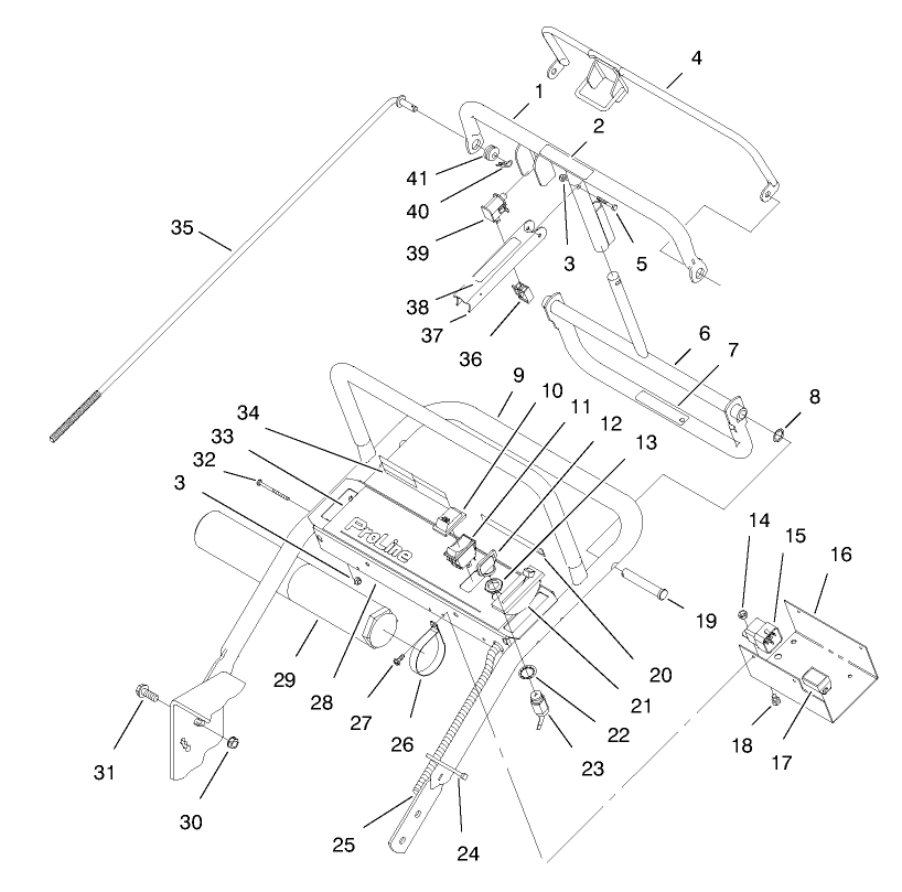 Handle & Control Panel Assembly Diagram and Parts List for 30177 695001 - 699999 Toro Lawn Tractor Accessories