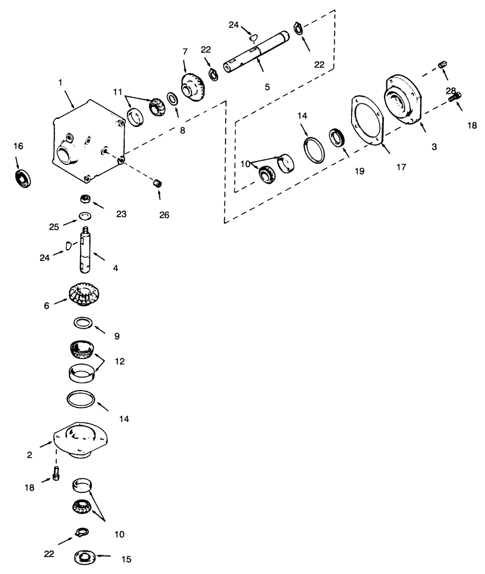 Gearbox Assembly No. 1100-010 Diagram and Parts List for 30753 590001 - 599999 Toro Lawn Mower