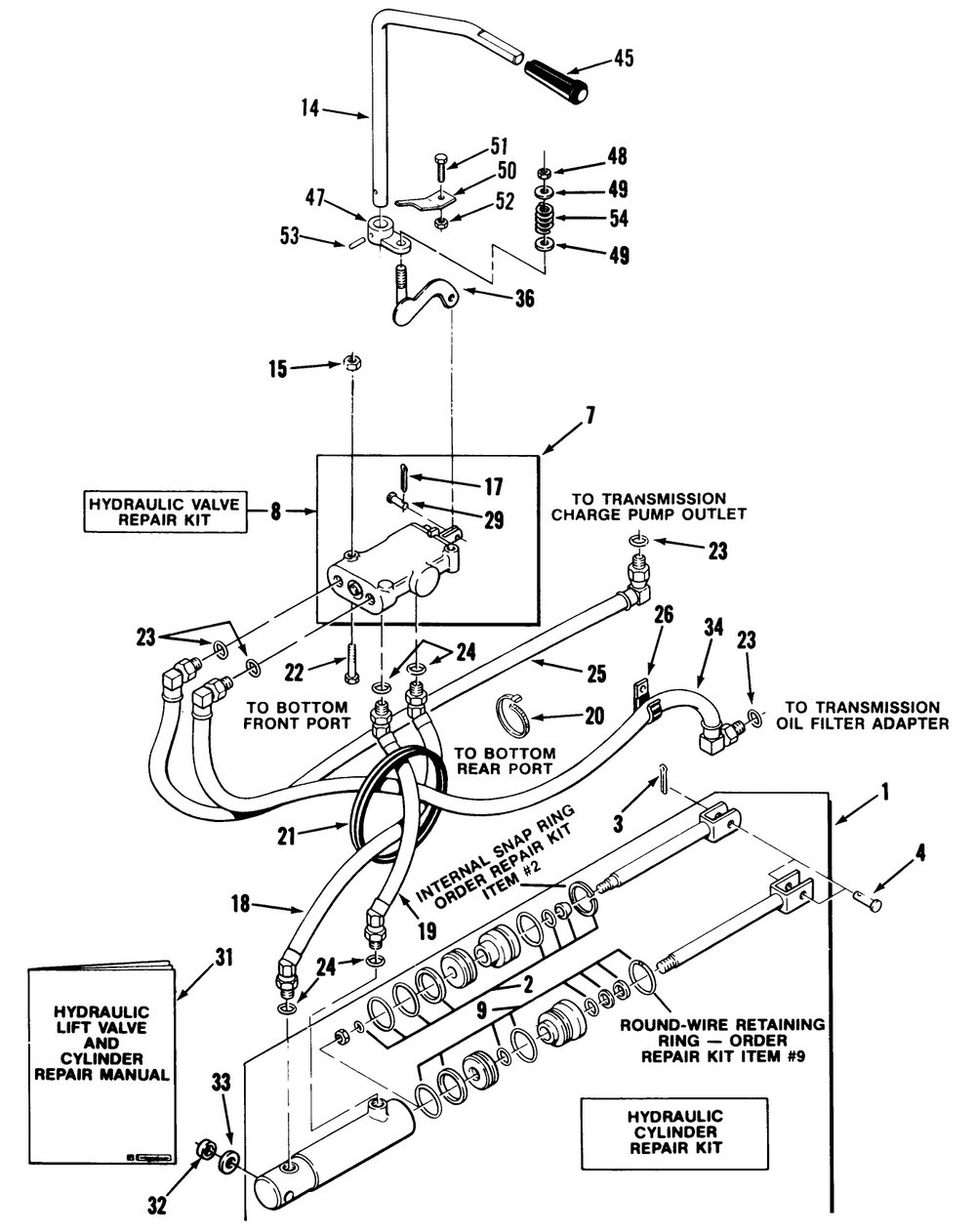 Hydraulic System520-H Diagram and Parts List for 41-20OE02 1000001 - 1999999 Toro Lawn Tractor