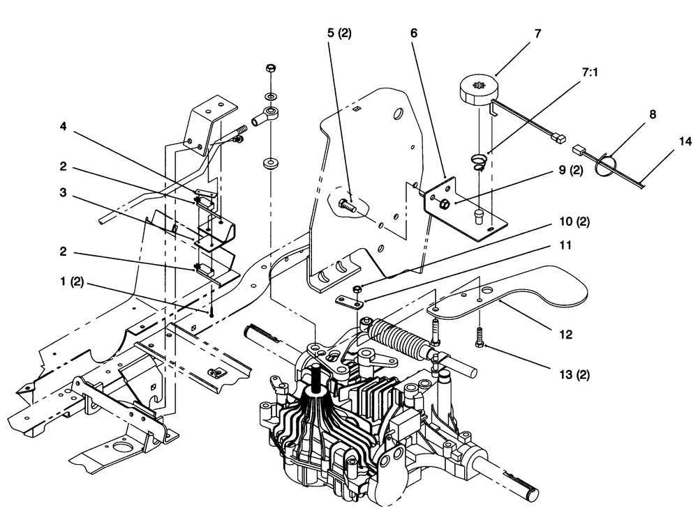 Cruise Control Diagram and Parts List for 72043 6900001 - 6999999 Toro Lawn Tractor