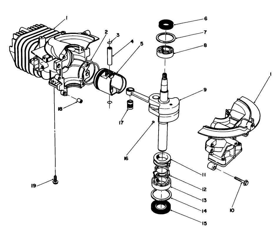 Short Block Assembly (Engine Model No. 47pl0-4, 47pk9-4, 47ph7-4) Diagram and Parts List for 38181 1000001 - 1999999 Toro Snow Blower