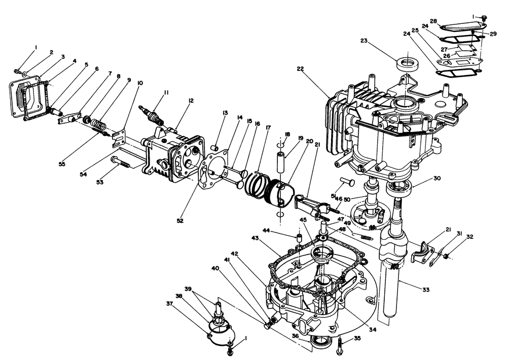 Engine Assembly Diagram and Parts List for 20522C 6000001 - 6999999 Toro Lawn Mower
