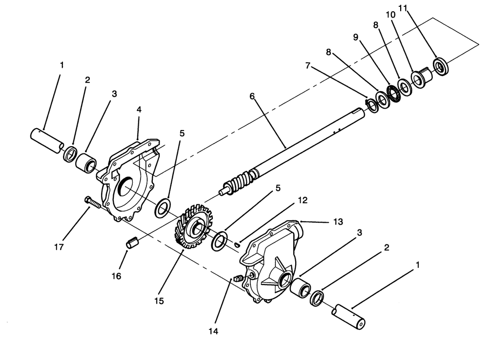 28" Auger Gearcase Assembly No. 74-1561 Diagram and Parts List for 38555 4900001 - 4999999 Toro Snow Blower