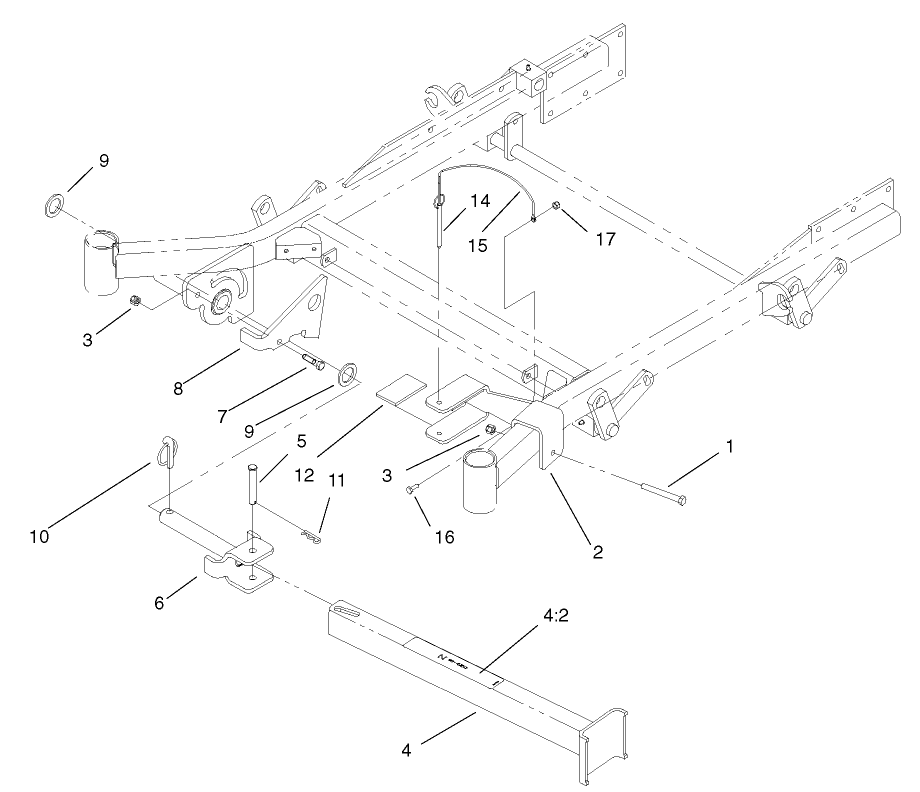 Stand Assembly Diagram and Parts List for 74214 (220000001-220999999)(2002) Toro Lawn Mower