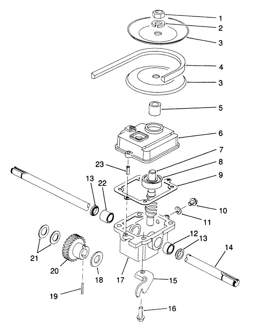 Gearbox Assembly No. 71-8250 Diagram and Parts List for 20921B 1000001 - 1999999 Toro Lawn Mower