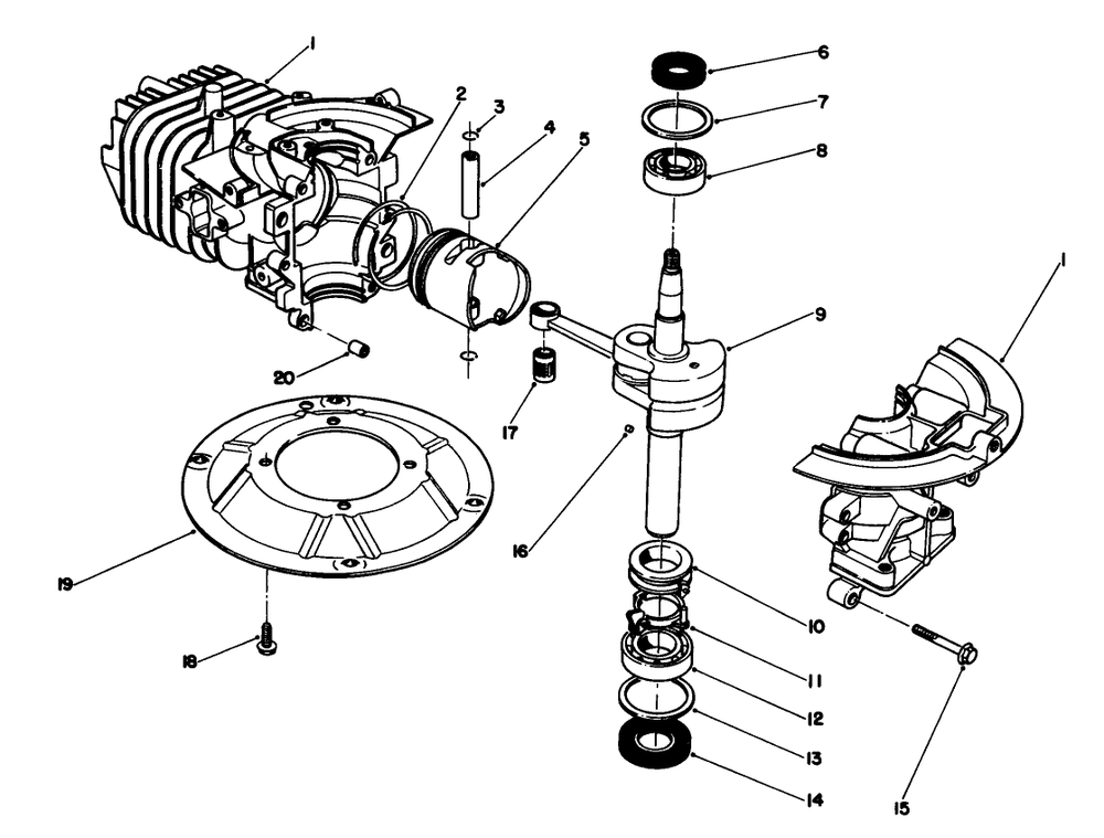 Crankshaft Assembly (Model No. 47pn2-3) Diagram and Parts List for 22031 3900001 - 3999999 Toro Lawn Mower