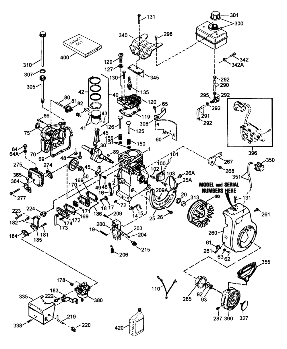 Engine Tecumseh Model Hssk50-67259m Diagram and Parts List for 38052 4900001 - 4999999 Toro Snow Blower