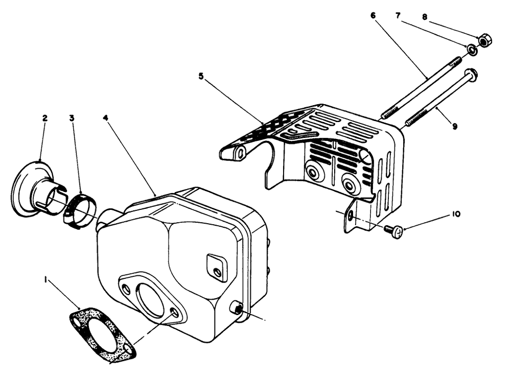 Muffler Assembly (Model No. 47pm1-3) Diagram and Parts List for 22026 2000001 - 2999999 Toro Lawn Mower