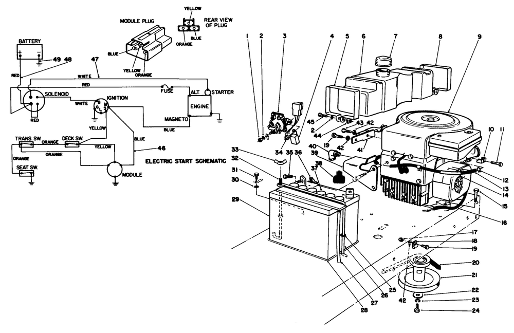 Engine Assembly Diagram and Parts List for 56145 9000001 - 9999999 Toro Lawn Tractor