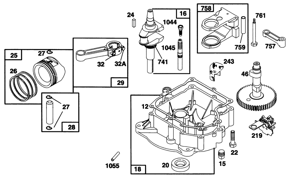 Engine Briggs & Stratton Model 28q777-0668-A1 Diagram and Parts List for 71218 6900001 - 6999999 Toro Lawn Tractor