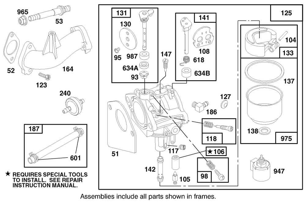 Engine Briggs & Stratton Model 28n777-0174-016 Diagram and Parts List for 71217 7900001 - 7999999 Toro Lawn Tractor
