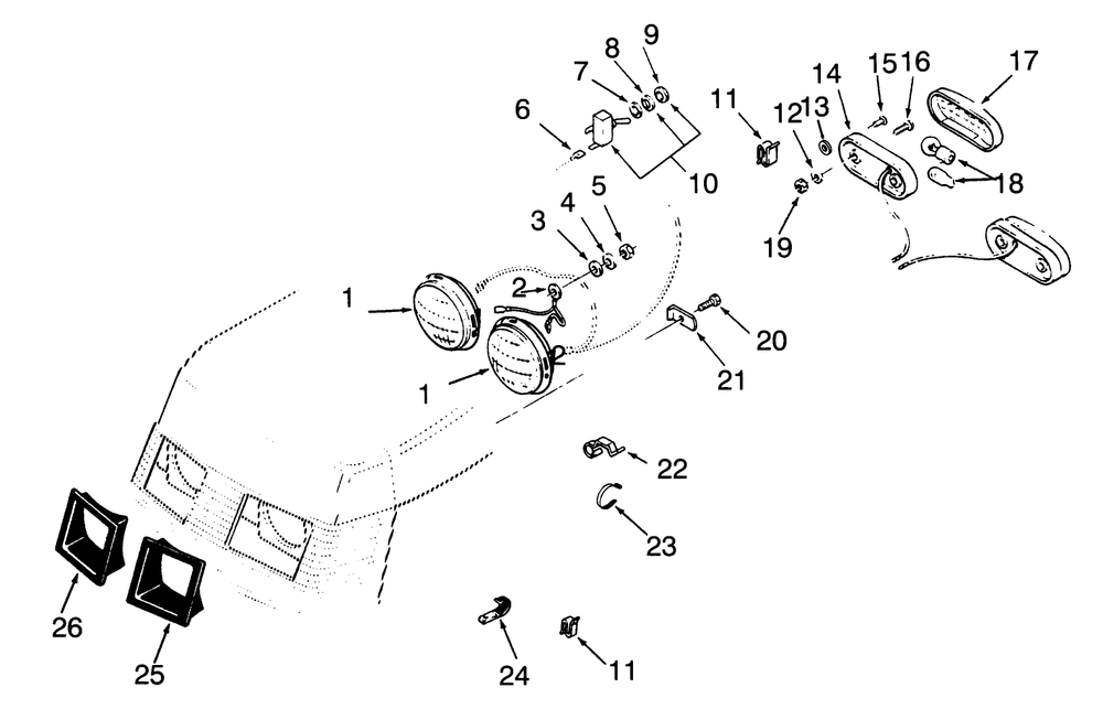 Electrical System Diagram and Parts List for 73420 3900001 - 3999999 Toro Lawn Tractor