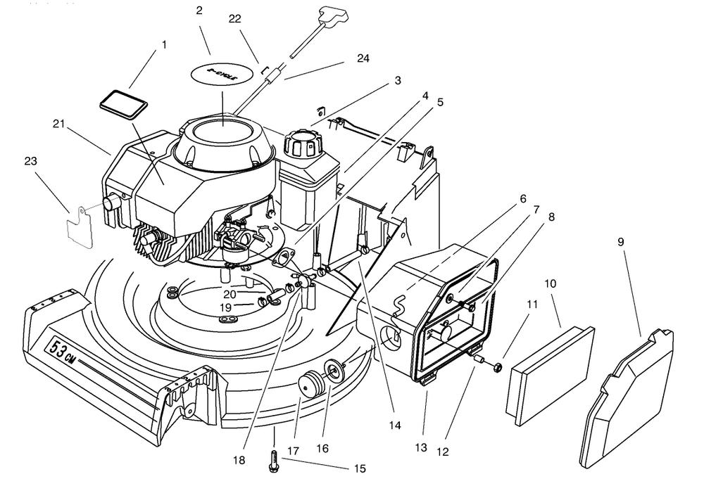 Engine Assembly Diagram and Parts List for 26643 7900001 - 7999999 Toro Lawn Mower