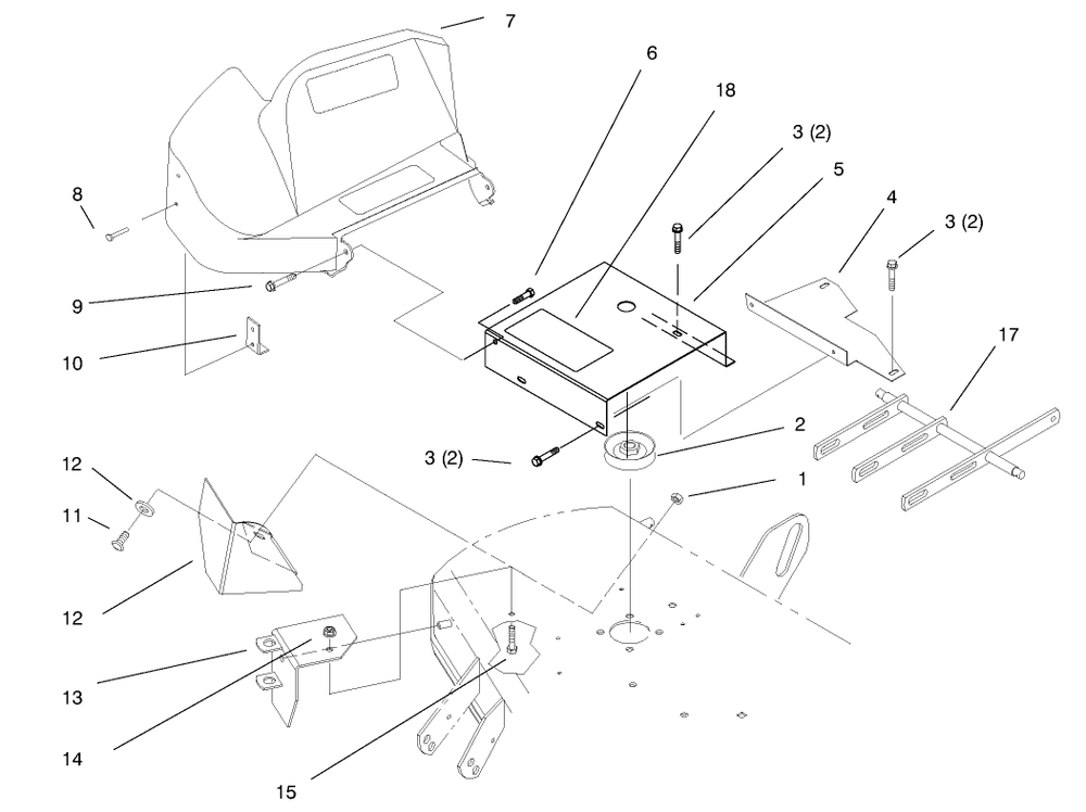 42" Deck Components Diagram and Parts List for 79301 7900476 - 7999999 Toro Lawn Tractor Accessories