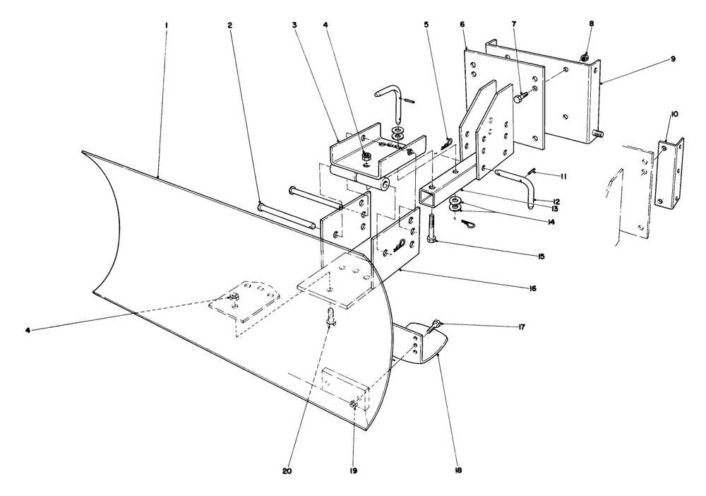 Grader Blade Assembly (Model No. 59099) (Optional) Diagram and Parts List for 38095 3000001 - 3999999 Toro Snow Blower