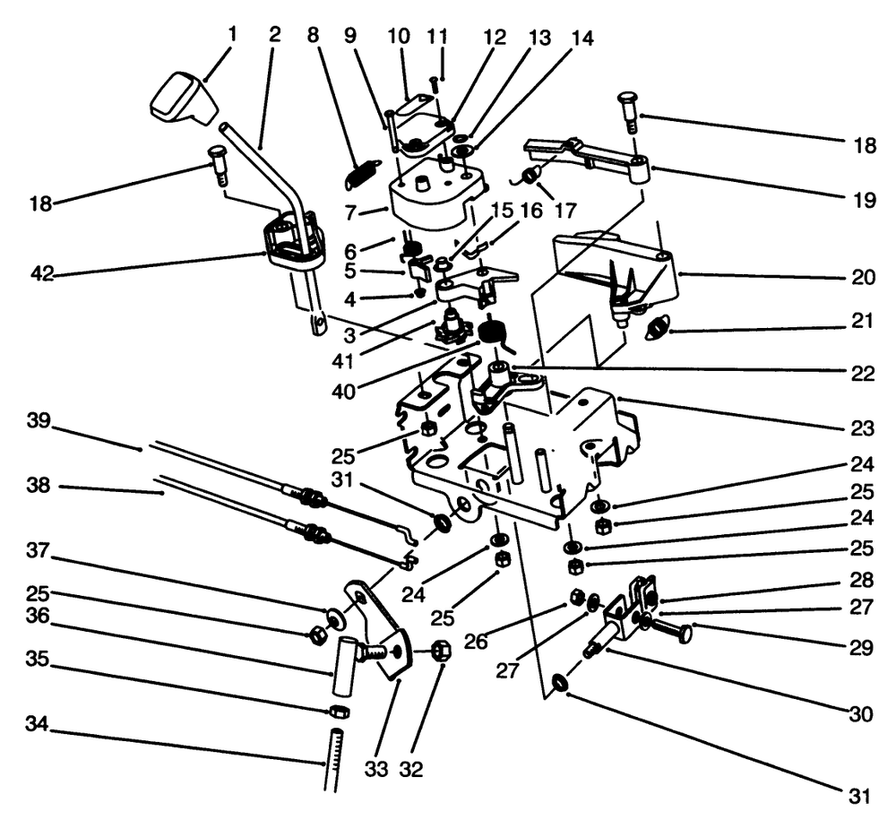 Traction Linkage Assembly Diagram and Parts List for 38590 6900001 - 6999999 Toro Snow Blower