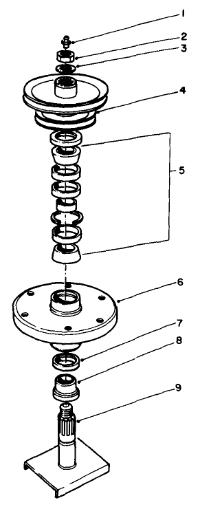 Drive Spindle No. 54-7781 Diagram and Parts List for 30136 60798 - 69999 Toro Lawn Mower