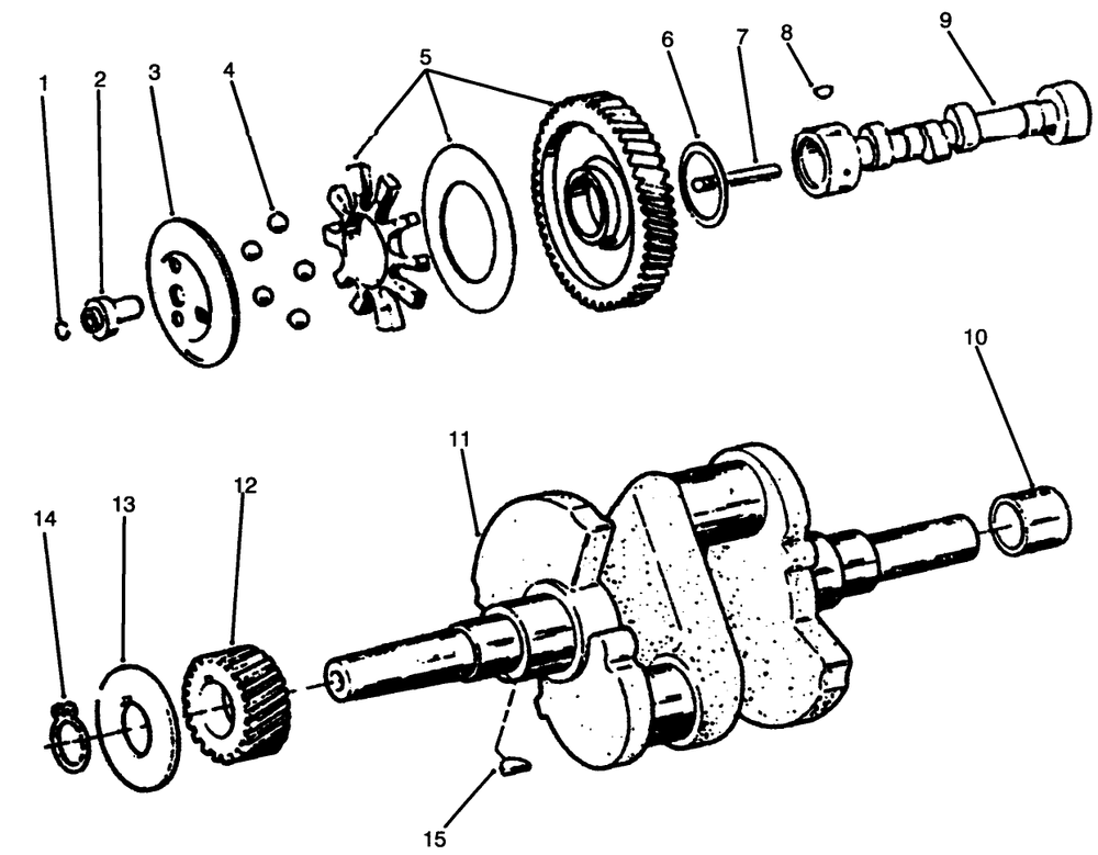 Camshaft & Crankshaft Diagram and Parts List for 73501 59002869 - 59002946 Toro Lawn Tractor