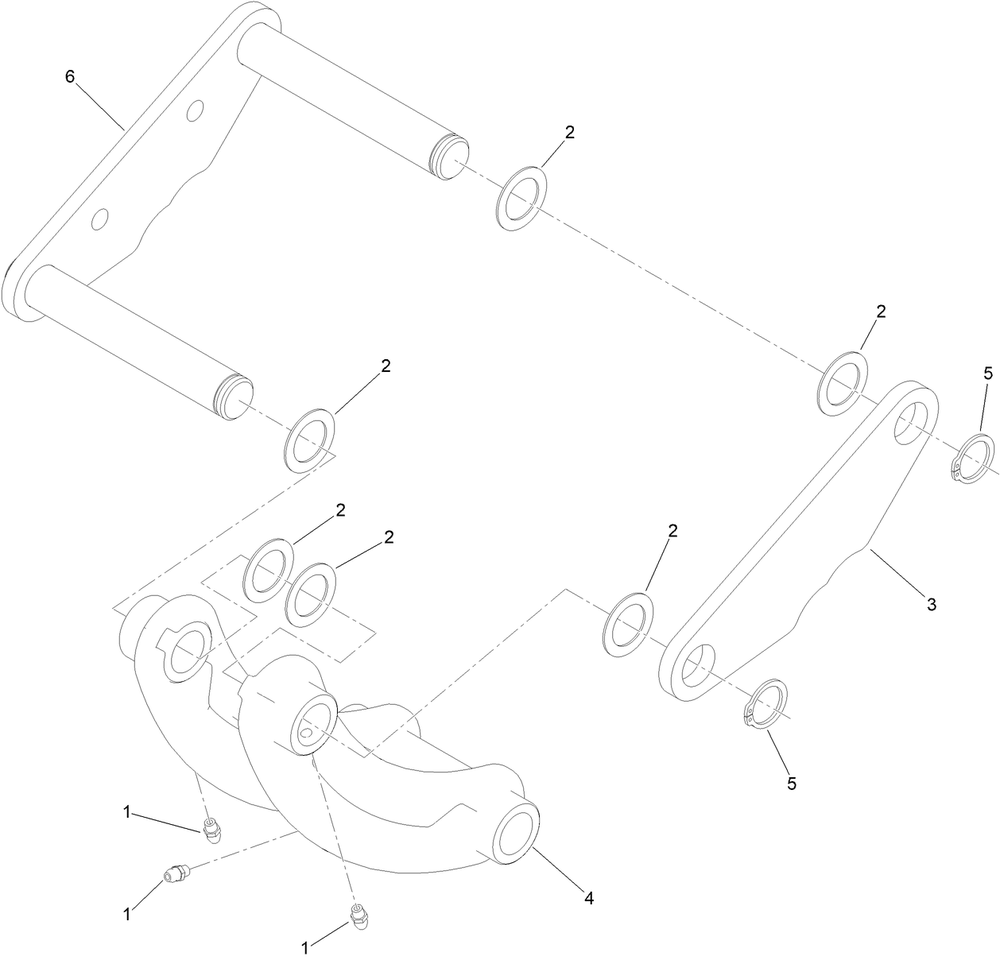 Bucket Bracket Assembly Diagram and Parts List for 23106 321000001 - 321999999 Toro Lawn Tractor Accessories