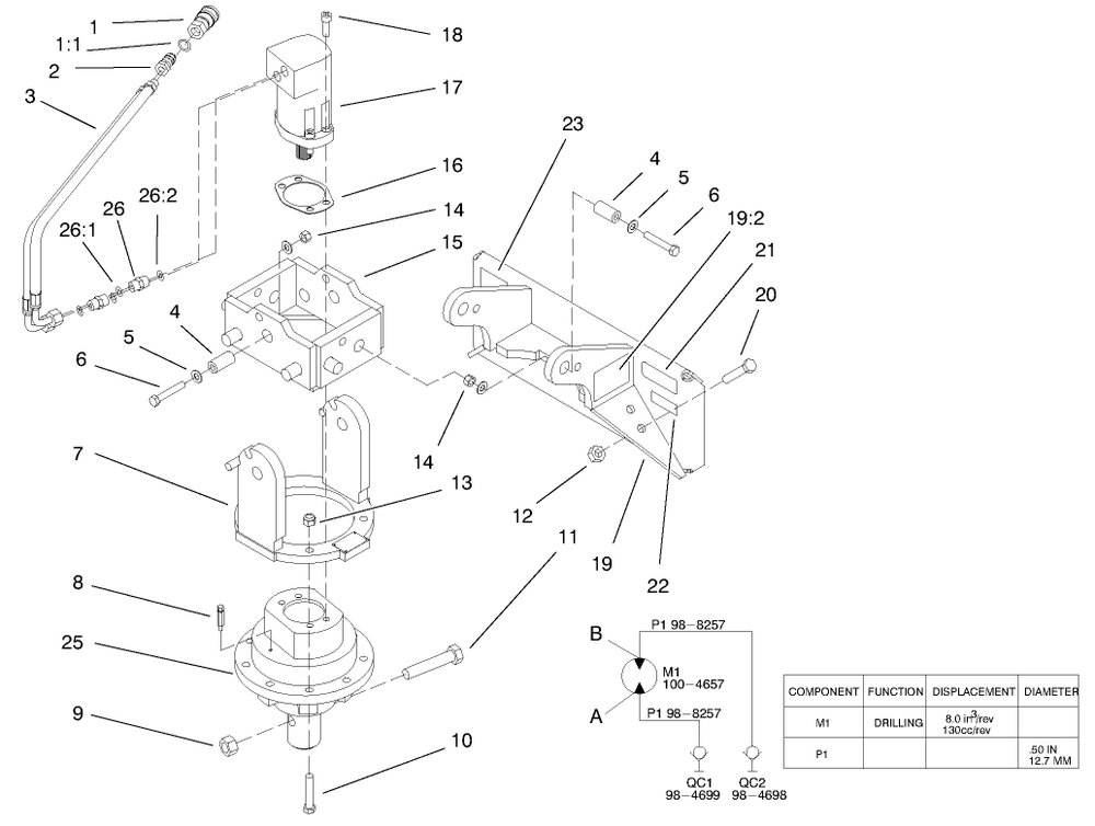 Auger Head Assembly Diagram and Parts List for 22801 990001 - 999999 Toro Auger