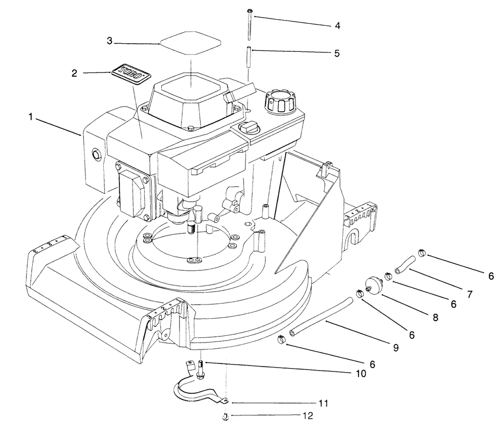 Engine Assembly Diagram and Parts List for 26622 1000001 - 1999999 Toro Lawn Mower