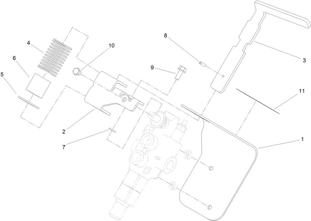 Auxiliary Control Lever Assembly Diagram and Parts List for 22337CP 410400000 - 999999999 Toro Lawn Tractor Accessories