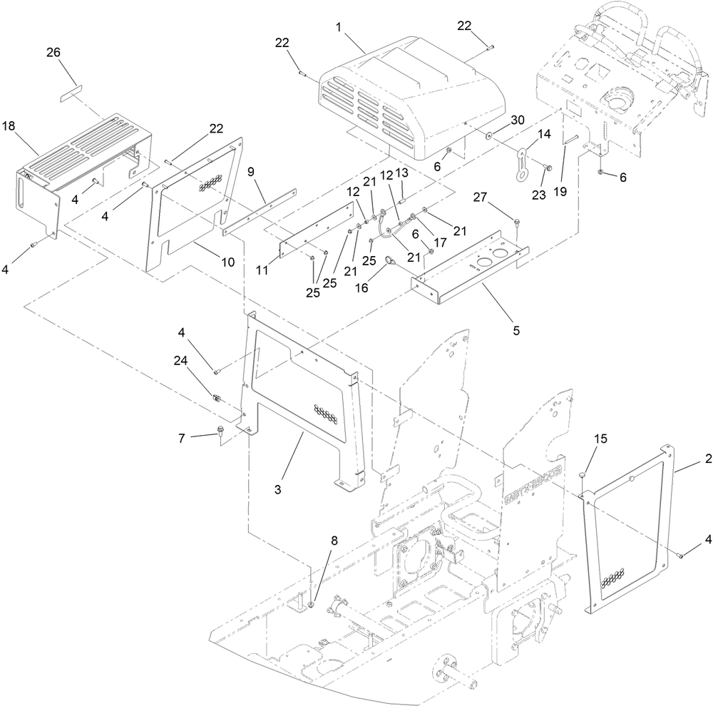 Hood Assembly Diagram and Parts List for 68141 414400369 - 999999999 Toro Lawn Tractor Accessories