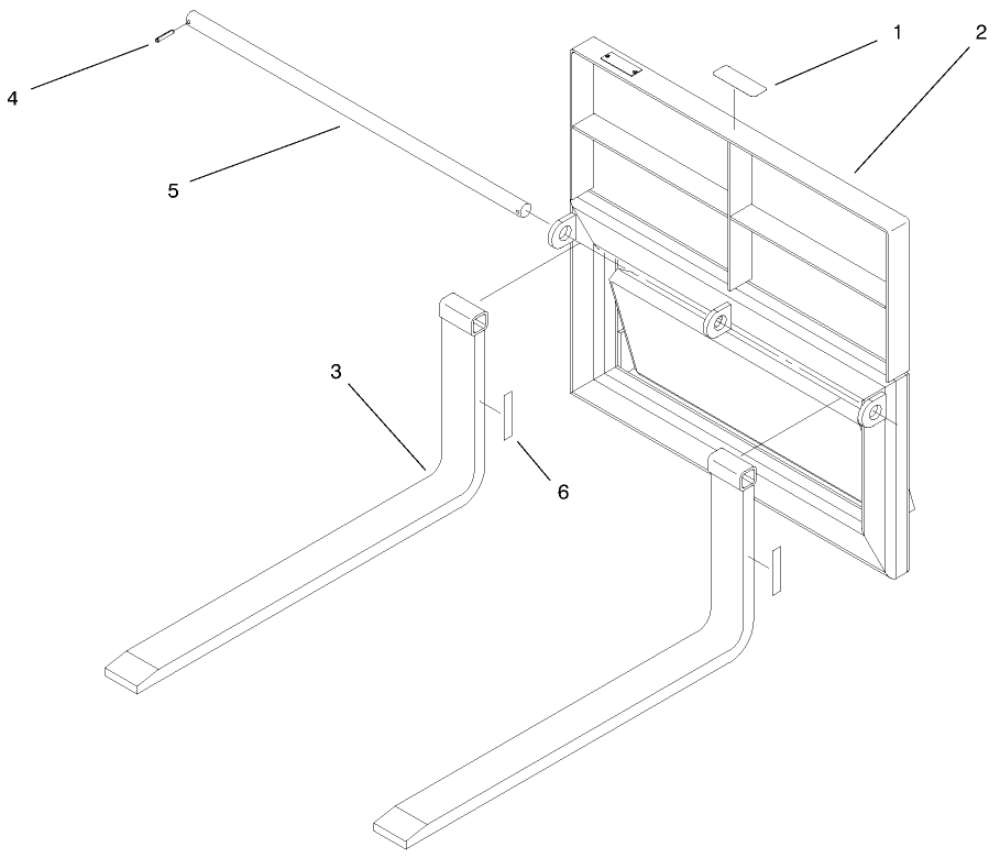 Fork Assembly Diagram and Parts List for 22418 990001 - 999999 Toro Lawn Tractor Accessories