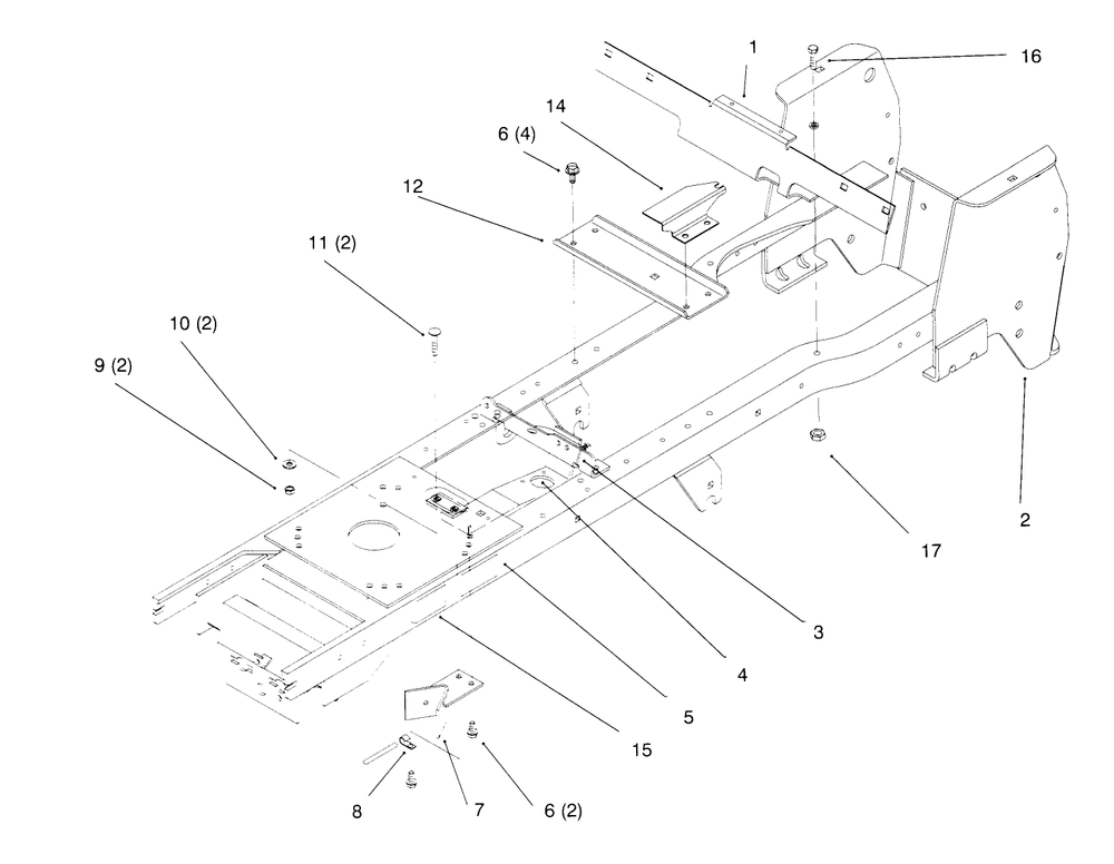 Frame Diagram and Parts List for 72042 5900001 - 5900796 Toro Lawn Tractor