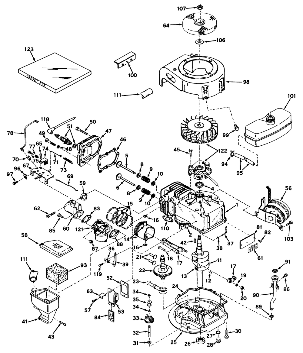 Engine, Tecumseh Model No. Lav30-30470j Diagram and Parts List for 18171 1000001 - 1999999 Toro Lawn Mower
