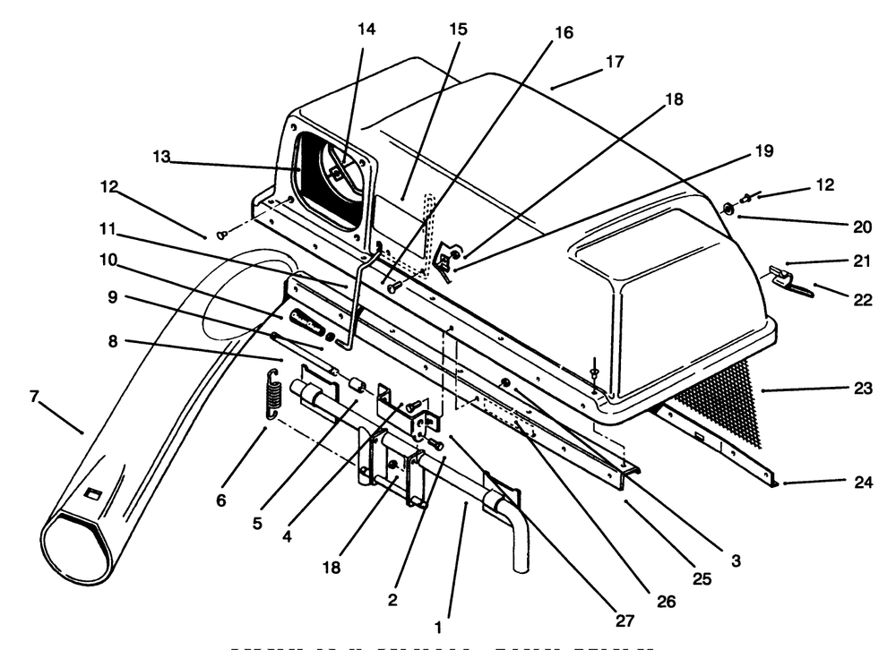 Cover & Chute Assembly Diagram and Parts List for 79202 4900001 - 4999999 Toro Lawn Tractor