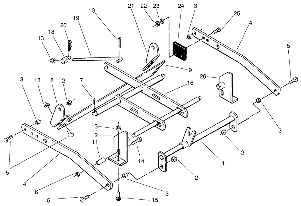 Lift Assembly Diagram and Parts List for 78365 7900001 - 7999999 Toro Lawn Tractor