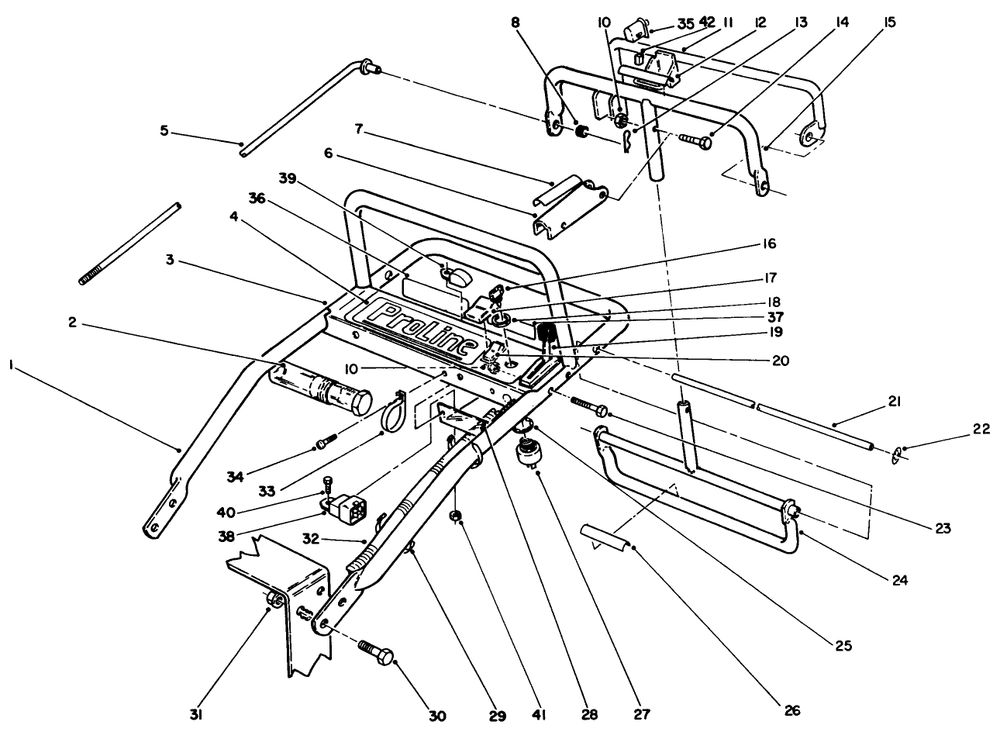 Handle Assembly Diagram and Parts List for 30175 39000001 - 39999999 Toro Lawn Tractor Accessories