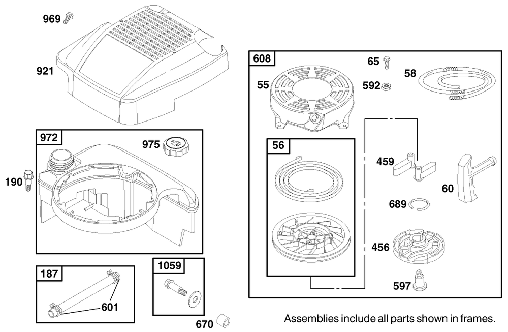 Engine Briggs & Stratton Model 12j802-2368-E1 Diagram and Parts List for 20029 9900001 - 9999999 Toro Lawn Mower