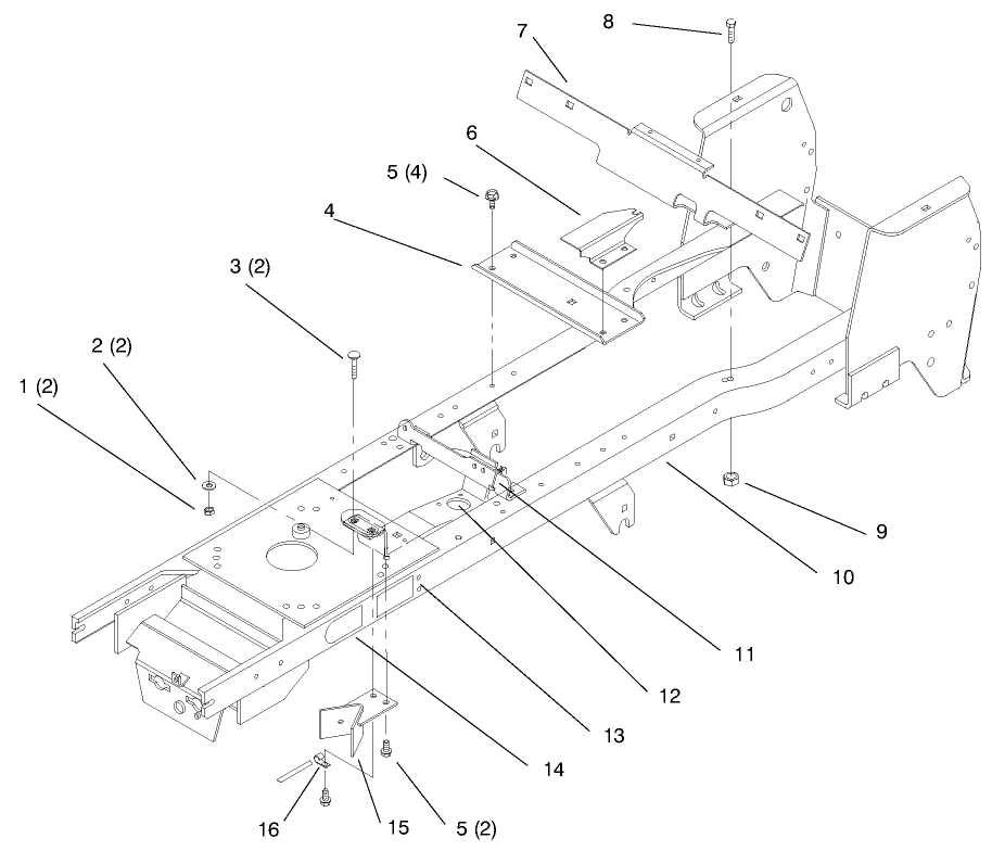 Frame Diagram and Parts List for 72110 7900001 - 7999999 Toro Lawn Tractor
