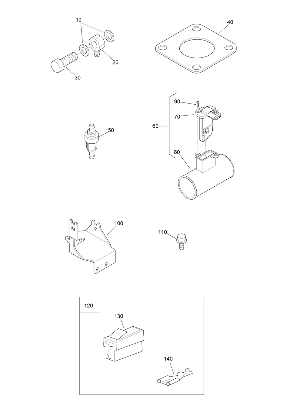 Miscellaneous Engine Parts Diagram and Parts List for 22530 414400000 - 999999999 Toro Lawn Tractor Accessories