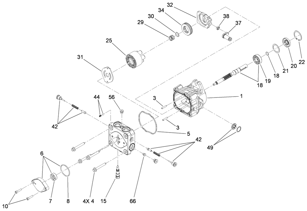 Hydraulic Pump Assembly No. 117-6410 Diagram and Parts List for 23208G 400000000 - 401999999 Toro Stump Grinder